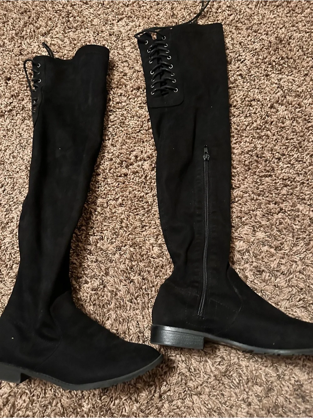 Black knee high boots